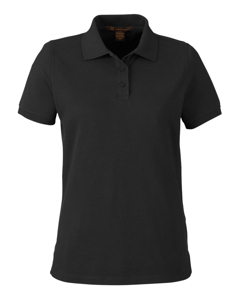 Harriton Women's Valiant Cotton Snag Protect Polo. M205W - Black