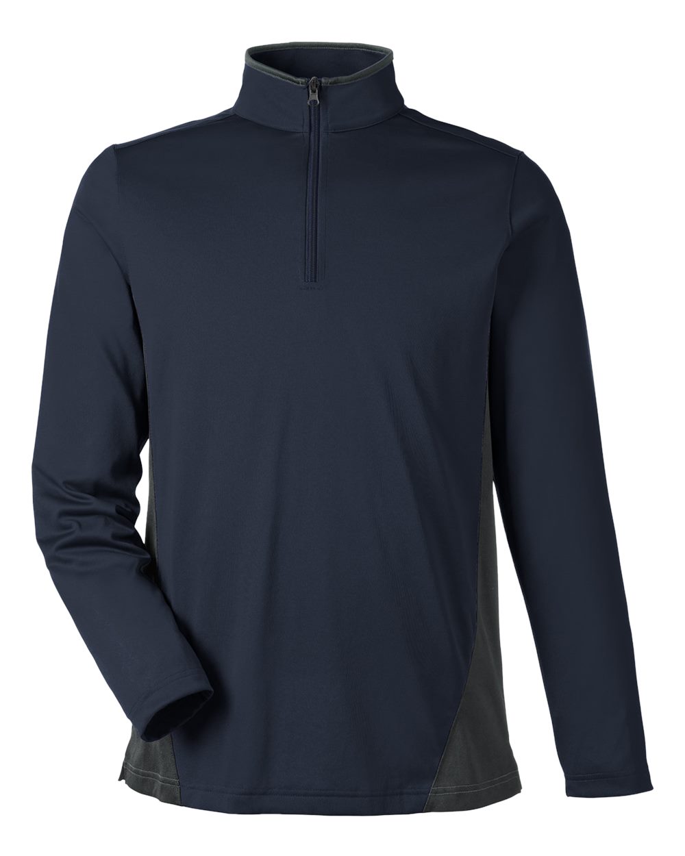 Harriton Men's Flash Snag Protection Plus IL Colorblock Quarter-Zip Pullover. M786 - Dark Navy/ Dark Charcoal