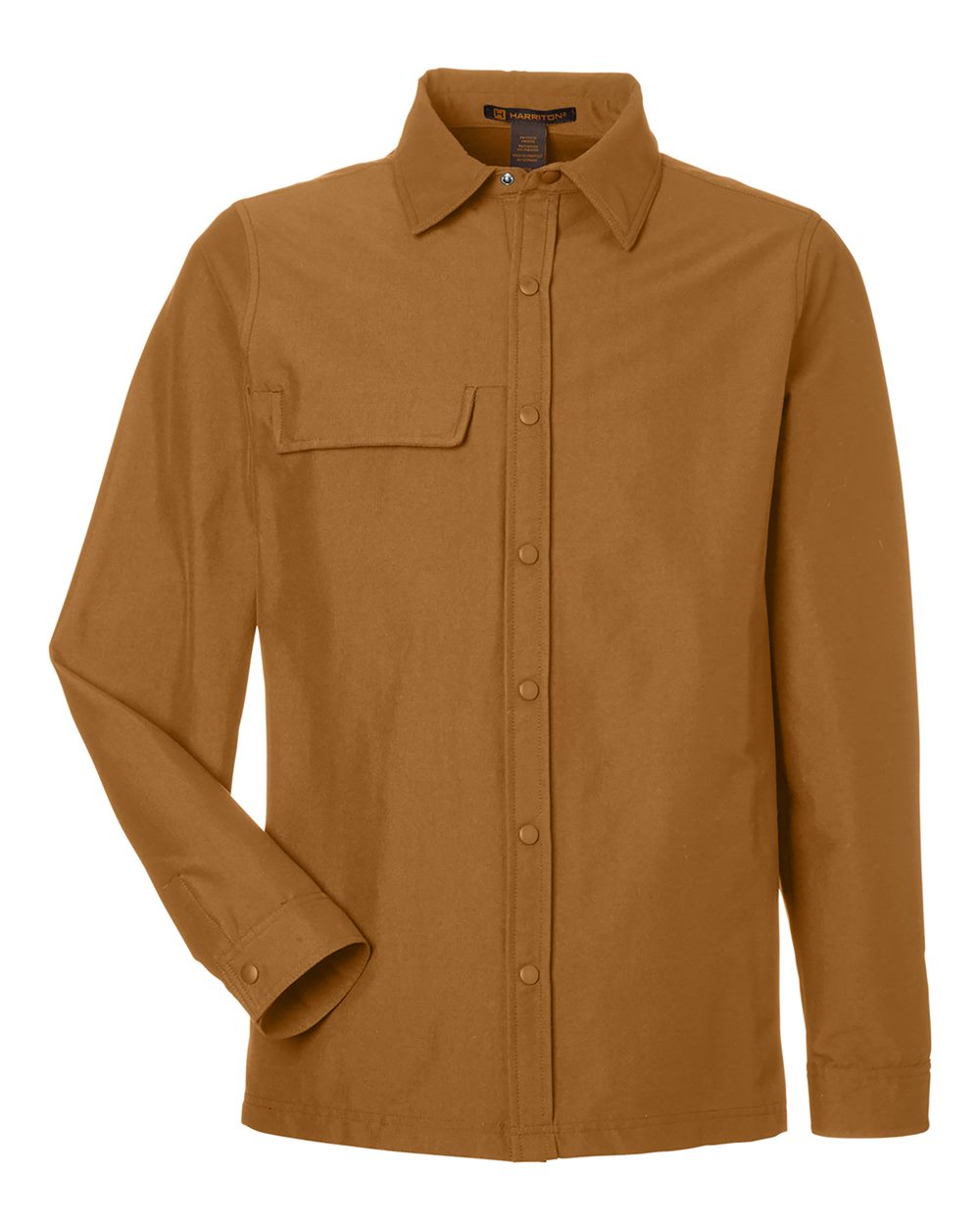 Harriton Unisex Flex Twill Overshirt Jacket. M72 - Duck Brown