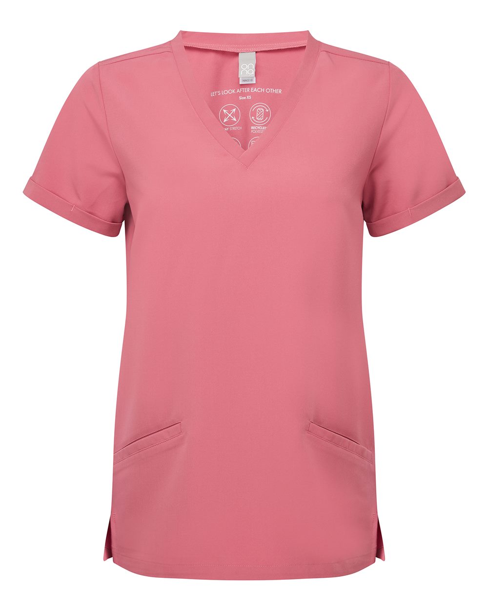 Onna Women's Invincible V-Neck Stretch Scrub Top. NN310 - Calm Pink