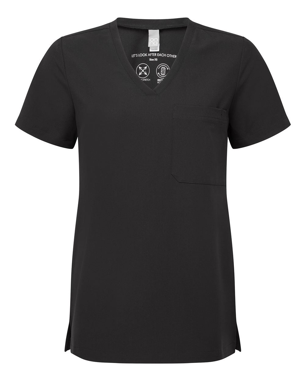Onna Women's Limitless V-Neck Stretch Scrub Top. NN300 - Black