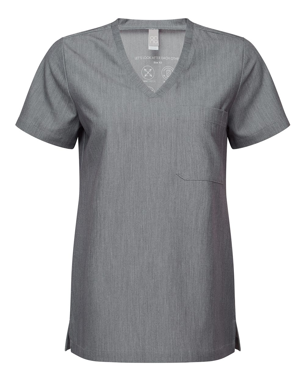 Onna Women's Limitless V-Neck Stretch Scrub Top. NN300 - Dynamo Grey