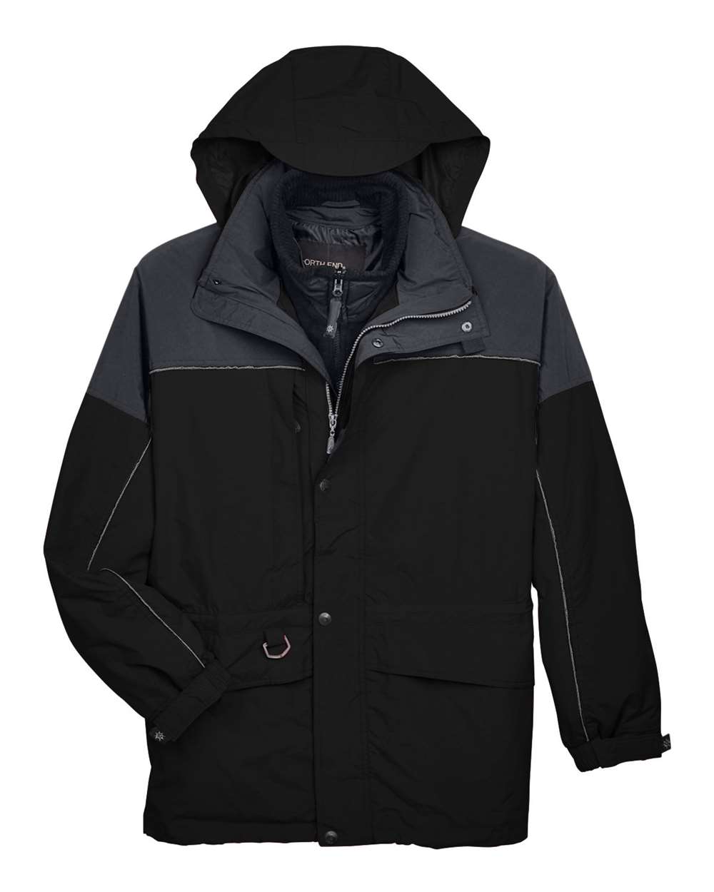 North End Men's 3-in-1 Two-Tone Parka. 88006 - Black