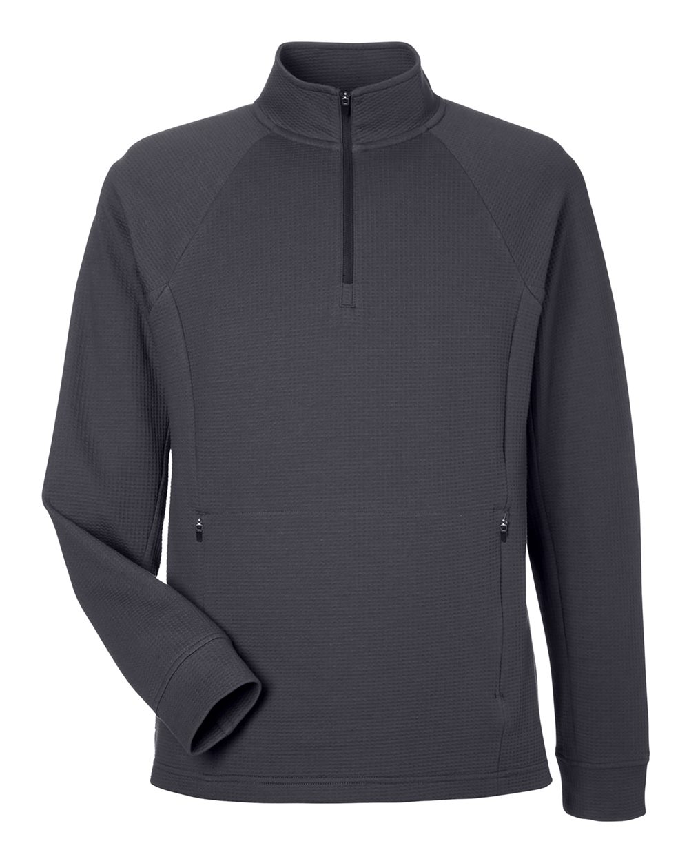 North End Men's Rhythm Waffle Quarter-Zip Pullover. NE200 - Carbon