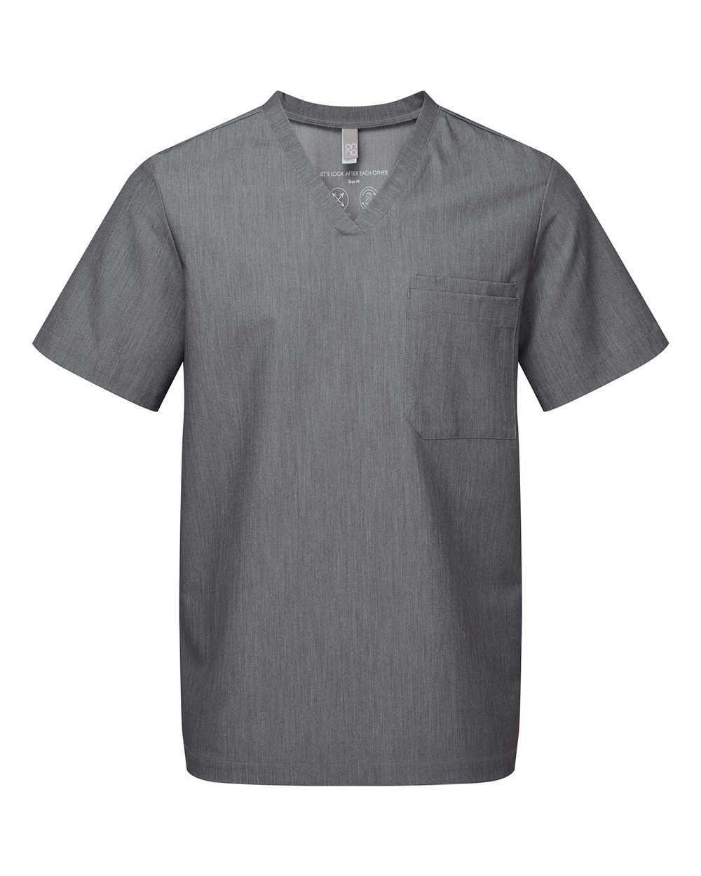 Onna Men's Limitless V-Neck Stretch Scrub Top. NN200 - Dynamo Grey
