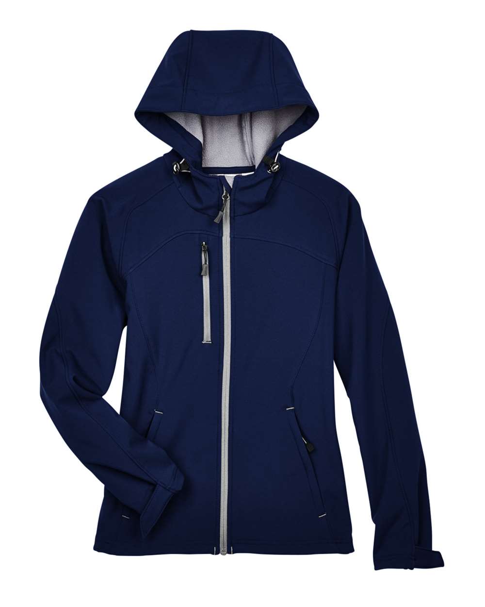 North End Women's Prospect Two-Layer Fleece Bonded Soft Shell Hooded Jacket. 78166 - Classic Navy