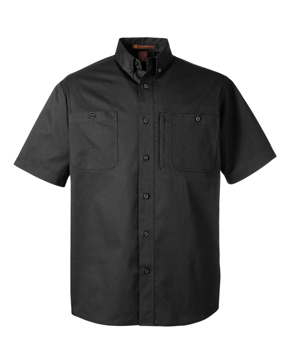 Harriton Men's Advantage IL Short Sleeve Work Shirt. M585 - Black