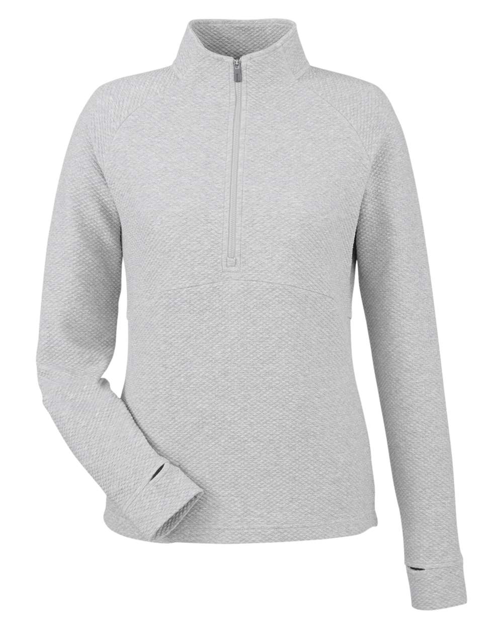 North End Women's Spirit Textured Quarter-Zip Pullover. NE725W - Platinum Heather