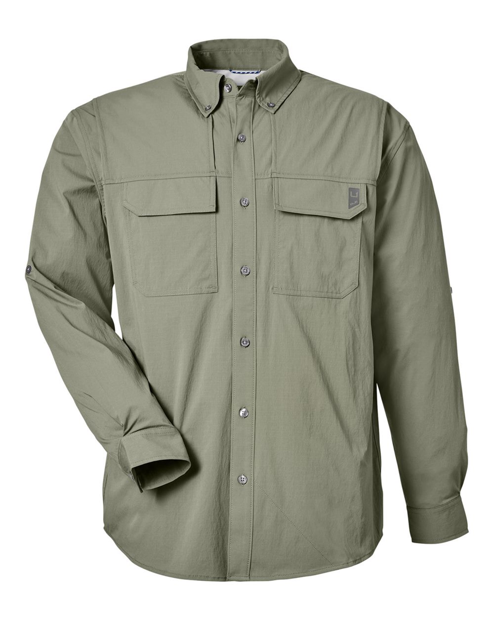 HUK Men's Creekbed Pocket Fishing Shirt. H150184 - Moss