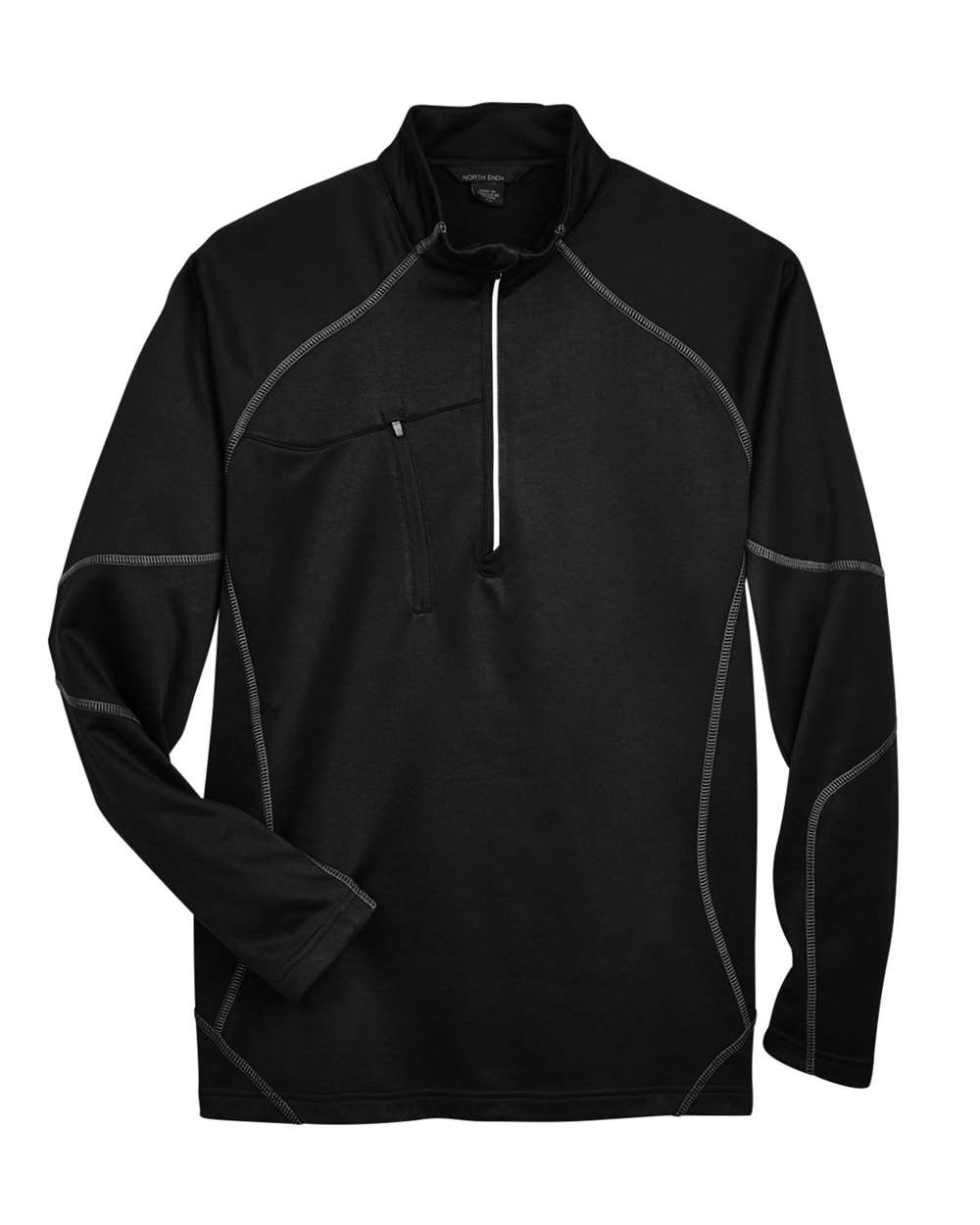 North End Men's Catalyst Performance Fleece Quarter-Zip Pullover. 88175 - Black