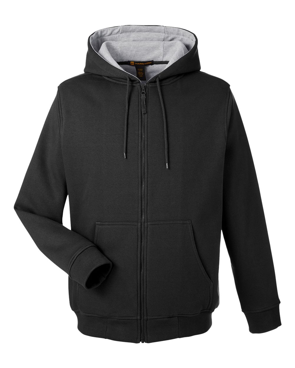 Harriton Unisex ClimaBloc™ Lined Heavyweight Hooded Sweatshirt. M711 - Black