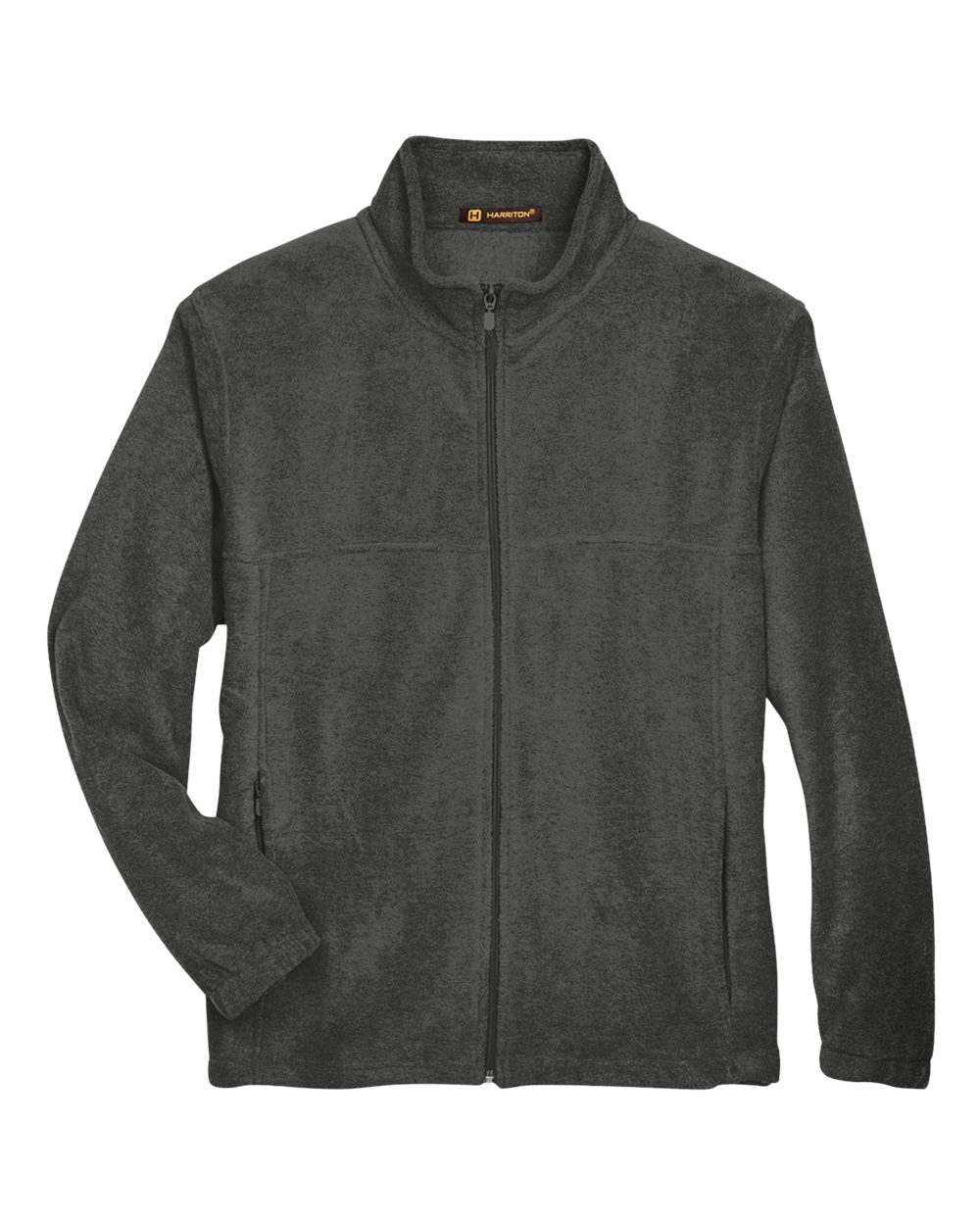 Harriton Men's Tall Full-Zip Fleece. M990T - Charcoal