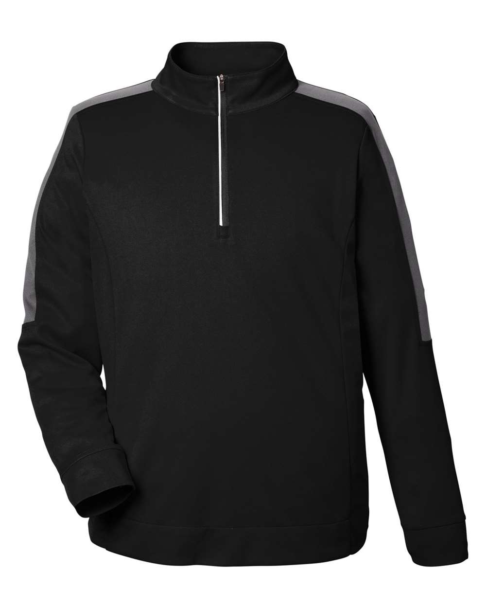 CORE365 Men's Market Snag Protect Mesh Colorblock Quarter-Zip Pullover. CE404 - Black/ Carbon