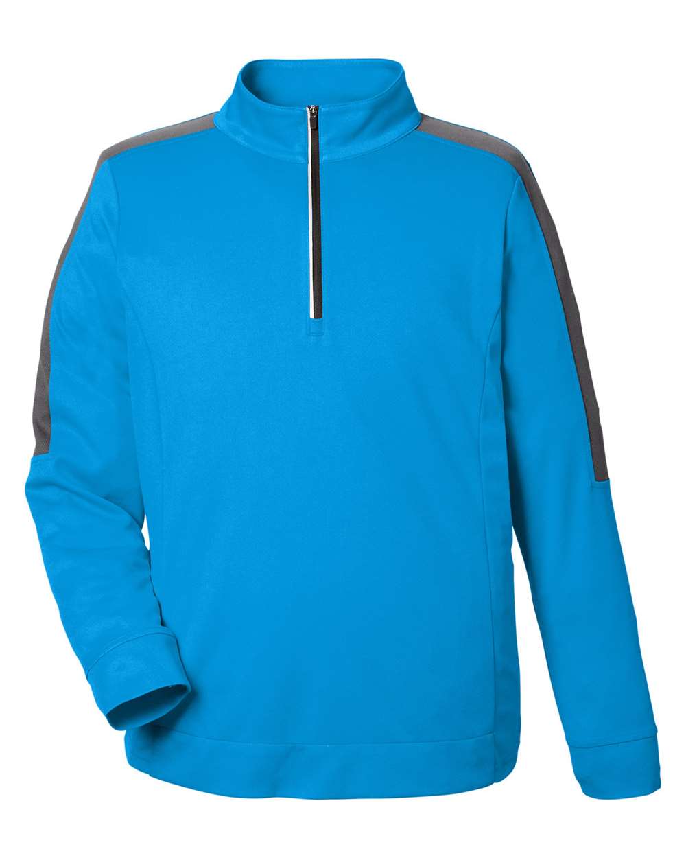 CORE365 Men's Market Snag Protect Mesh Colorblock Quarter-Zip Pullover. CE404 - Electric Blue/ Carbon