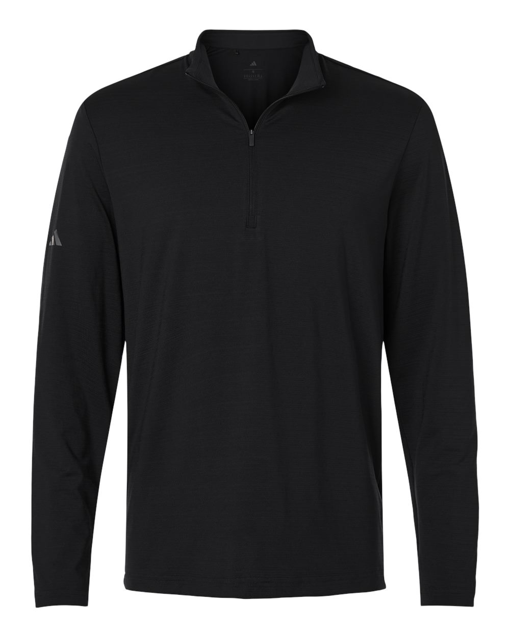 Adidas Men's Textured Stripe Quarter-Zip Pullover. A708 - Black
