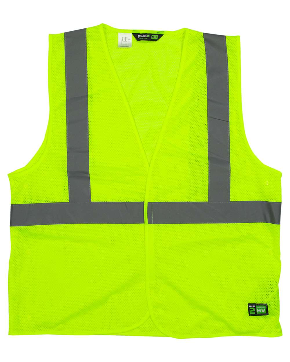 Berne Apparel Men's Hi-Vis Class 2 Economy Vest. HVV042 - Yellow