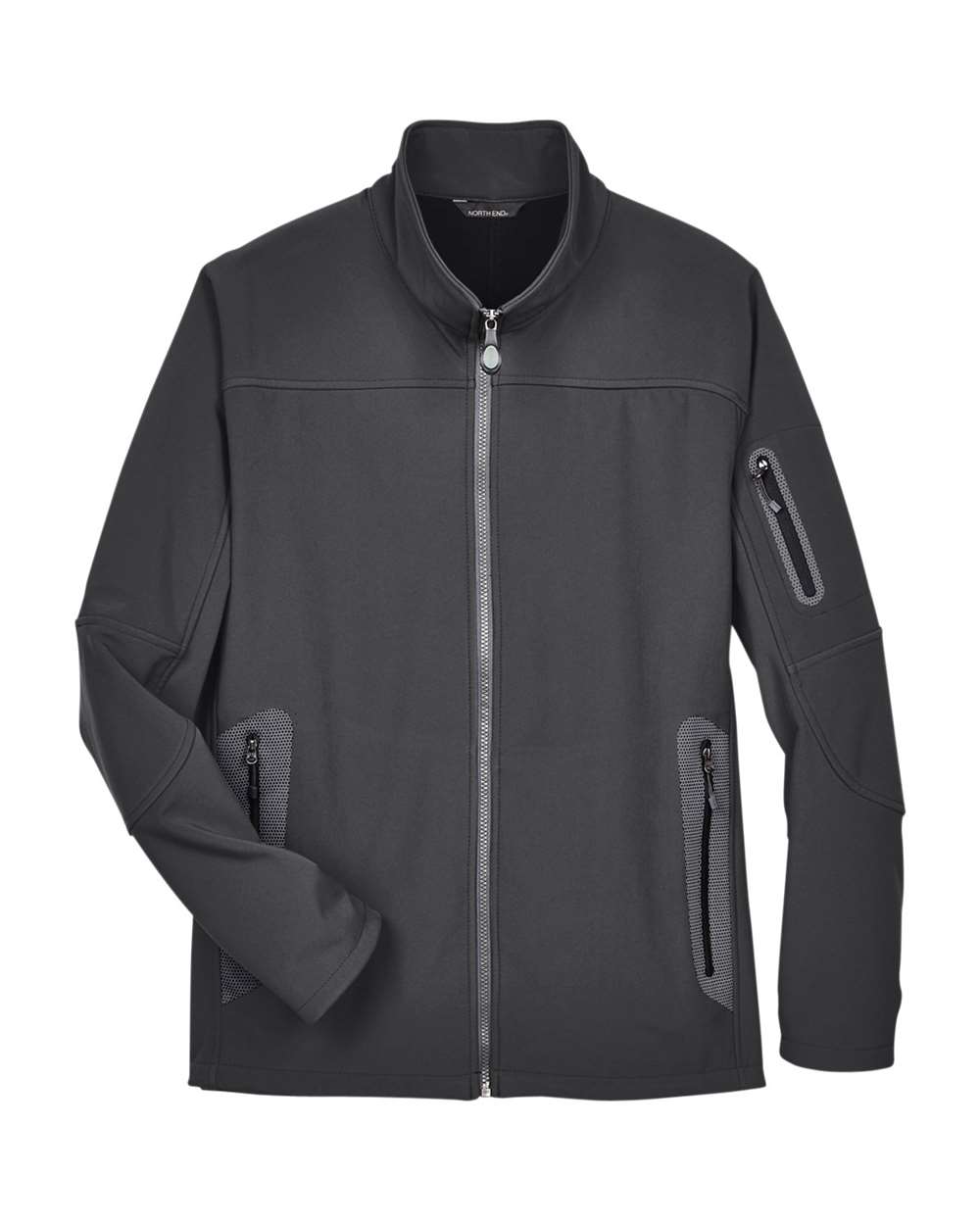 North End Men's Three Layer Fleece Bonded Shell Technical Jacket. 88138 - Graphite