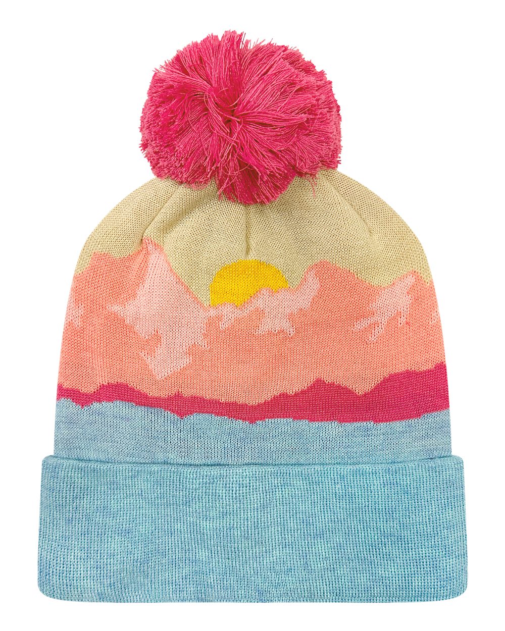 LOCALE Grand Recycled Beanie. GRNDSR - Mountain Morning Aqua/ Peach
