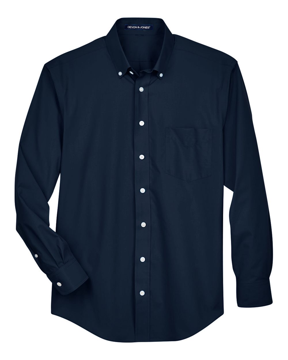 Devon & Jones Men's Crown Collection® Broadcloth Woven Dress Shirt. D620 - Navy
