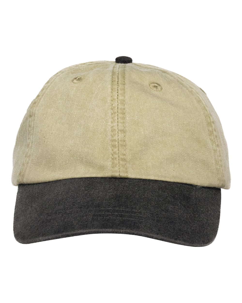 Adams Headwear Optimum Pigment-Dyed Dad Hat. LP101 - Khaki/ Black