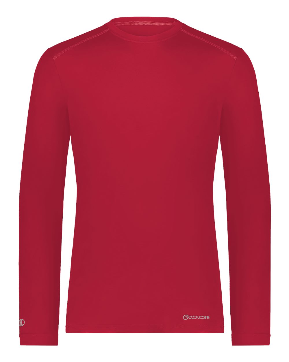 Holloway Unisex Essential Long Sleeve T-Shirt Powered By Coolcore. 222138 - Scarlet