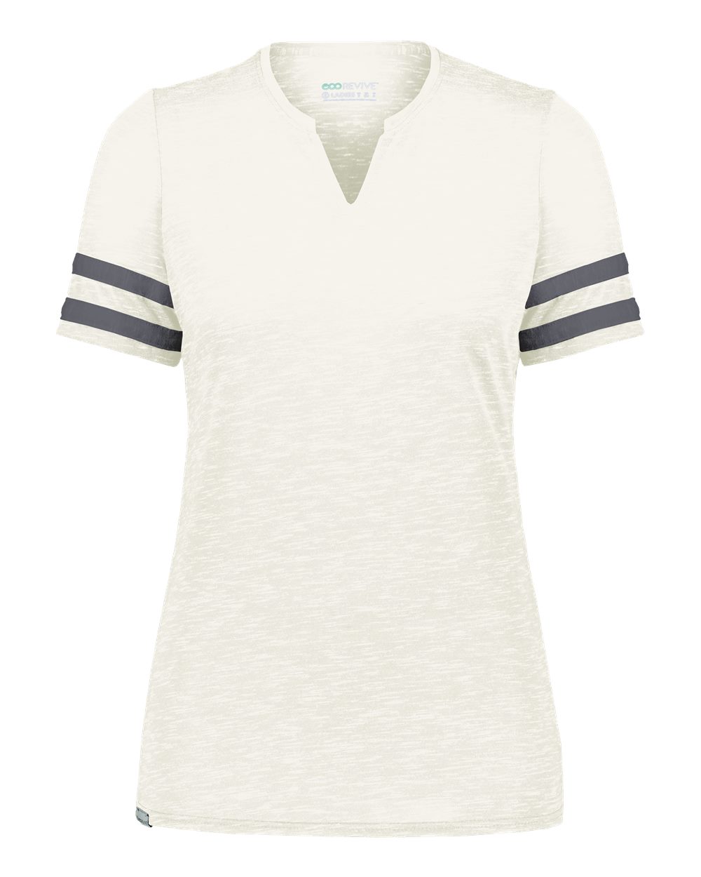 Holloway Women's Eco Revive™ Monterey V-Neck T-Shirt. 223245 - Birch Heather/ Carbon Heather