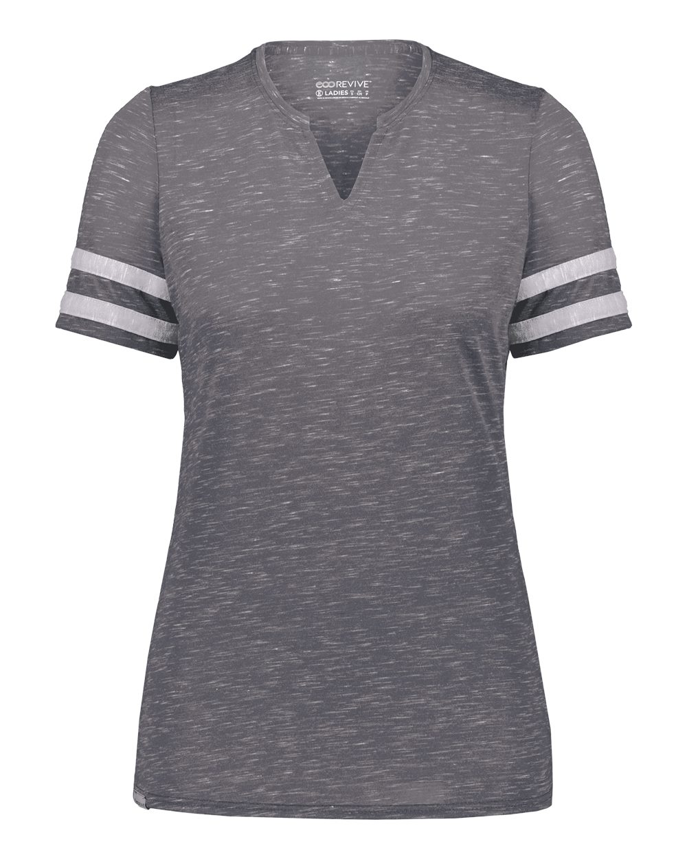Holloway Women's Eco Revive™ Monterey V-Neck T-Shirt. 223245 - Carbon Heather/ Athletic Heather