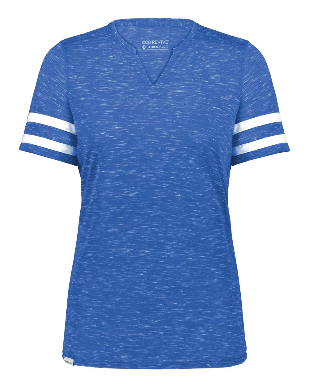 Holloway Women's Eco Revive™ Monterey V-Neck T-Shirt. 223245 - Royal Heather/ White