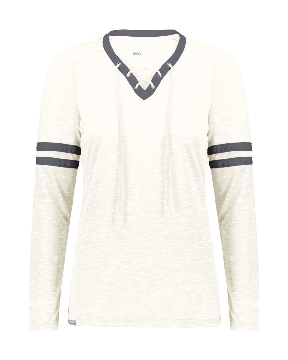 Holloway Women's Eco Revive™ Monterey Long Sleeve V-Neck T-Shirt. 223246 - Birch Heather/ Athletic Heather