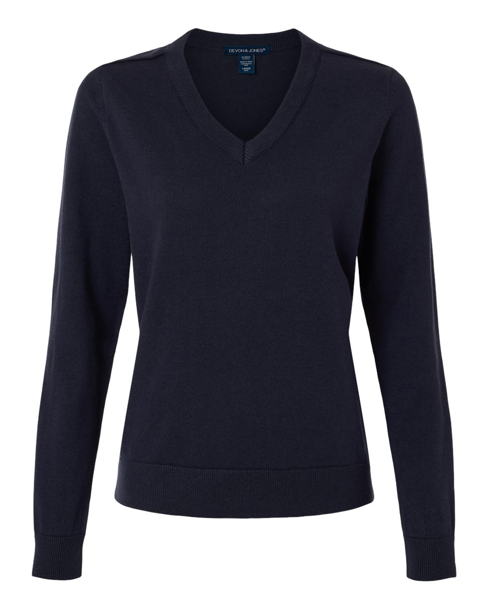 Devon & Jones Women's New Classics V-Neck Sweater. DG445W - Navy