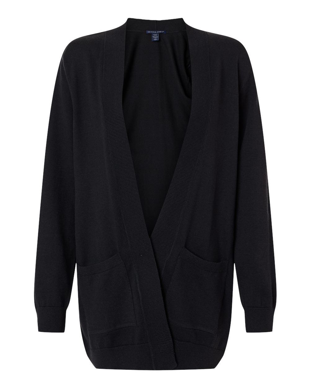 Devon & Jones Women's New Classics Open Cardigan Sweater. DG447W - Black