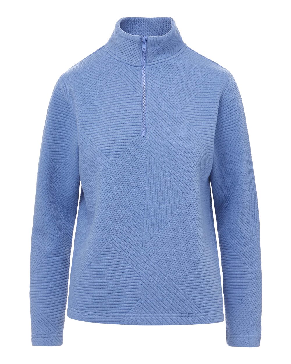 MV Sport Women's Zelda Zig Zag Quarter-Zip Pullover. W25145 - Blue Iris