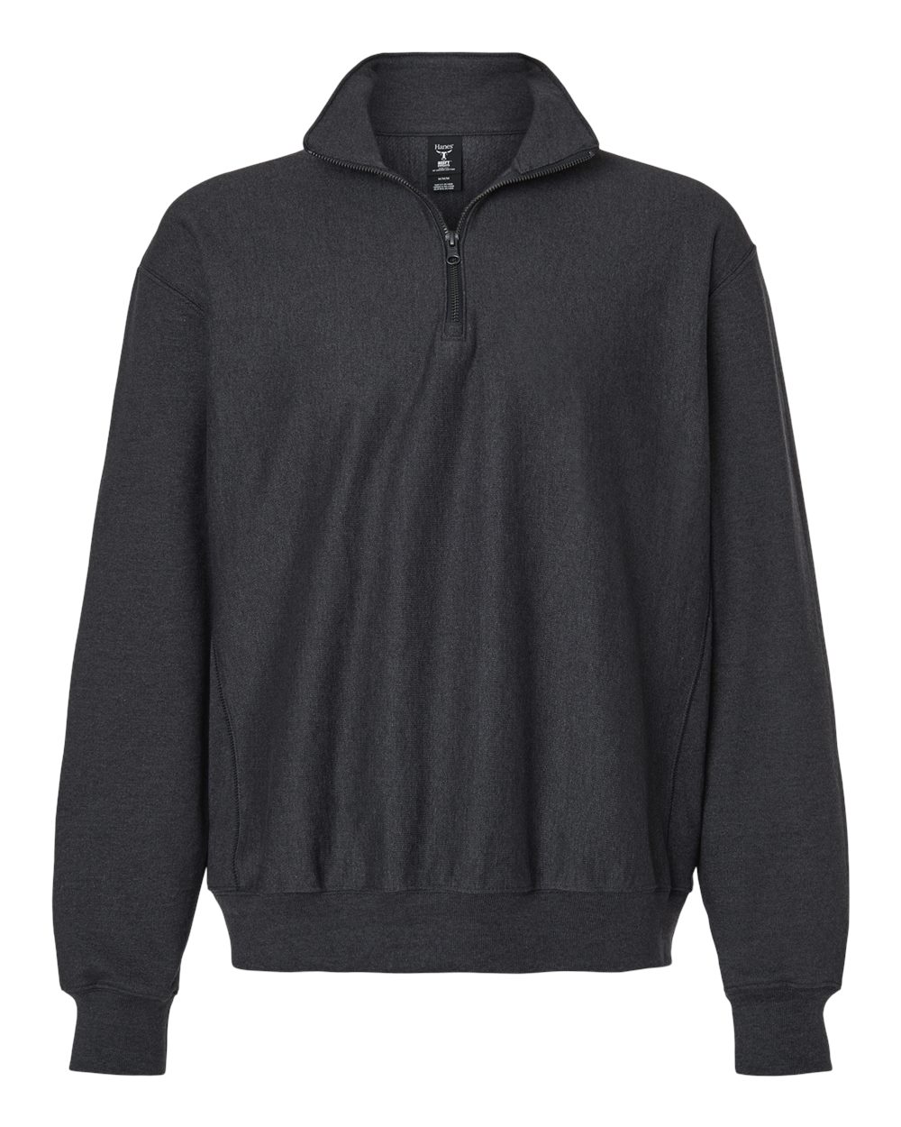 Hanes Unisex Beefy® Sweats Premium Heavyweight Quarter-Zip Sweatshirt. OG900 - Charcoal Heather