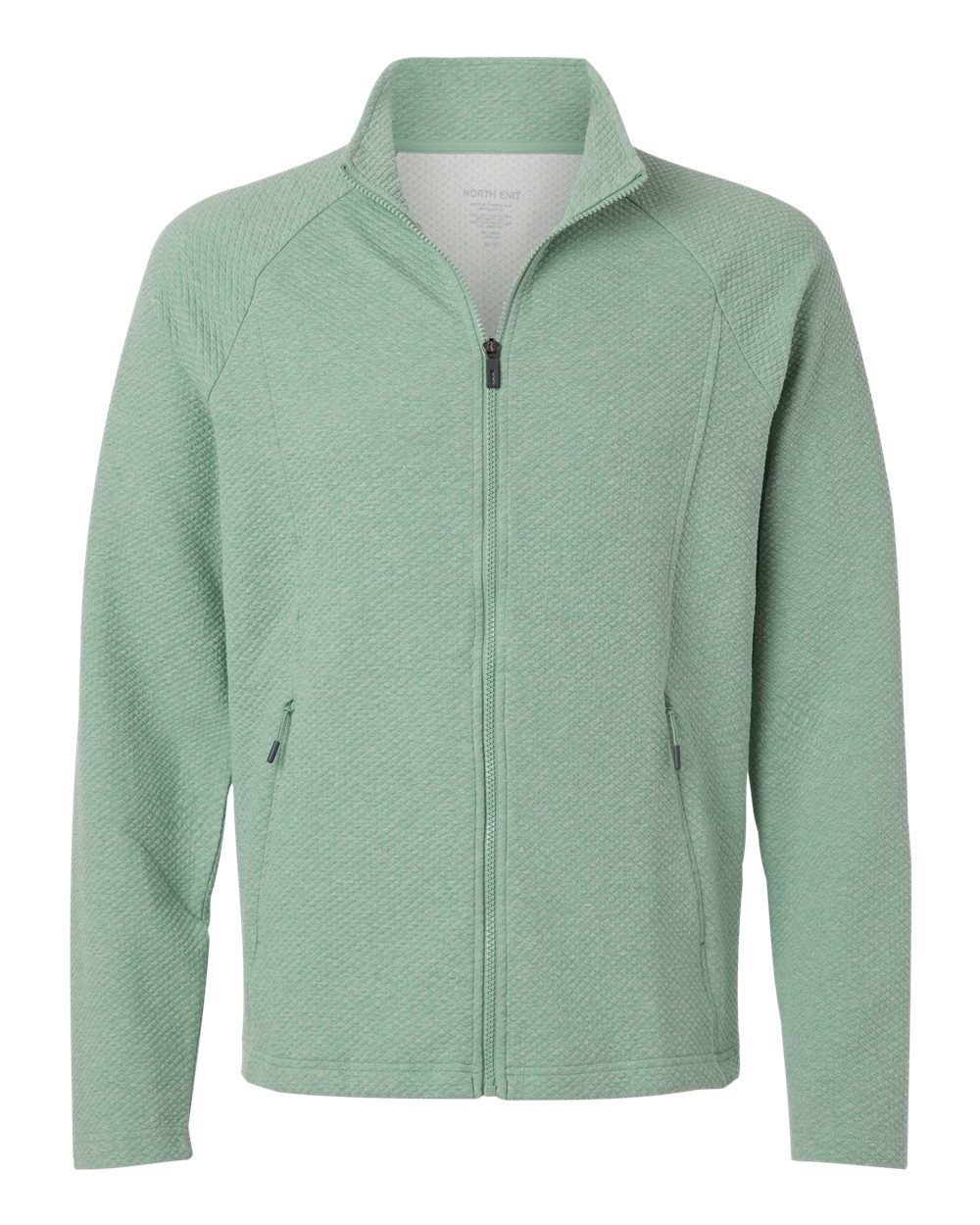 North End Men's Spirit Textured Full-Zip. NE727 - Sage Green Heather