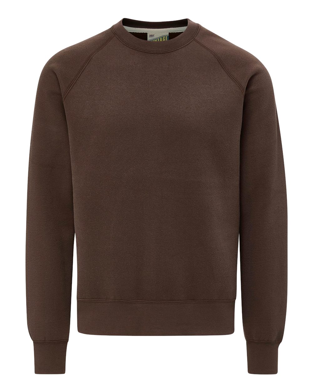 MV Sport Unisex Vintage Fleece Raglan Crewneck Sweatshirt. 17116 - Cocoa