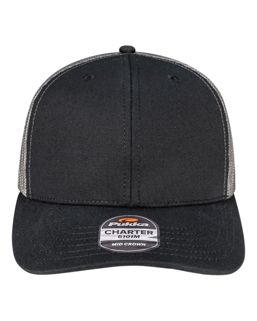 Pukka Charter Six-Panel Cap. 6101M - Black/ Charcoal