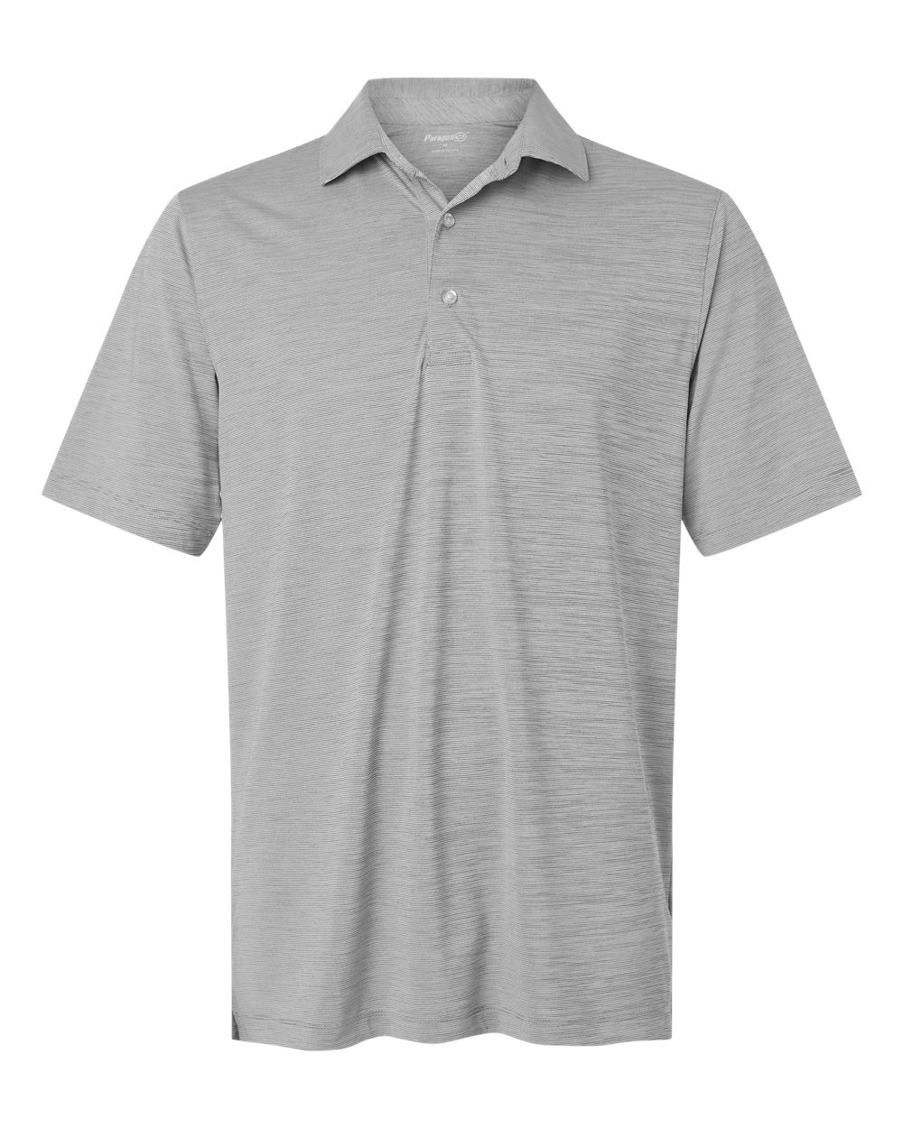 Paragon Men's Bohemian Striped Heather Performance Polo. 162 - Black Heather