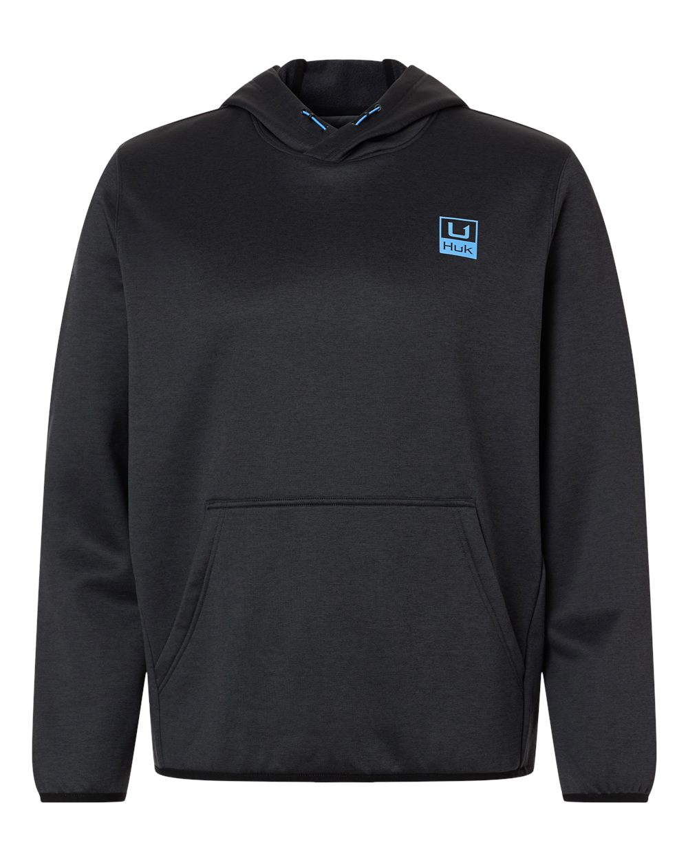 HUK Men's Coldfront+ Performance Hooded Sweatshirt. H130093 - Heather Black