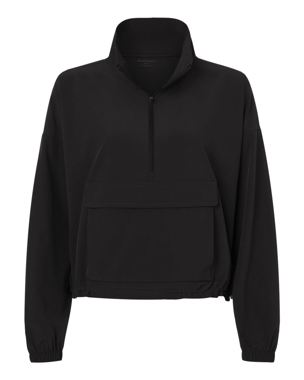 Boxercraft Women's Stretch Woven Quarter-Zip Pullover. BW5204 - Black