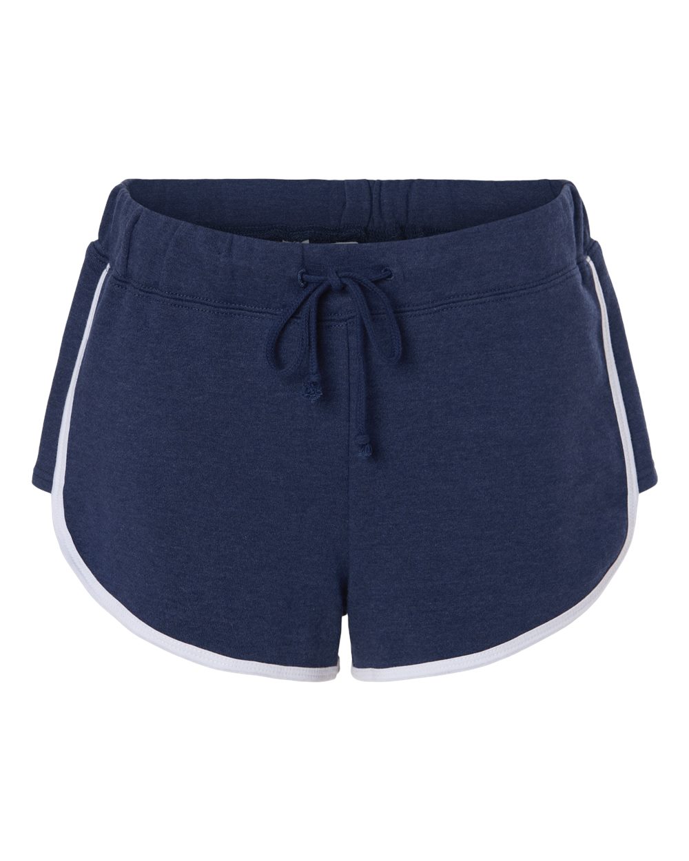 Boxercraft Women's French Terry Shorts. BW6402 - Navy Heather/ White