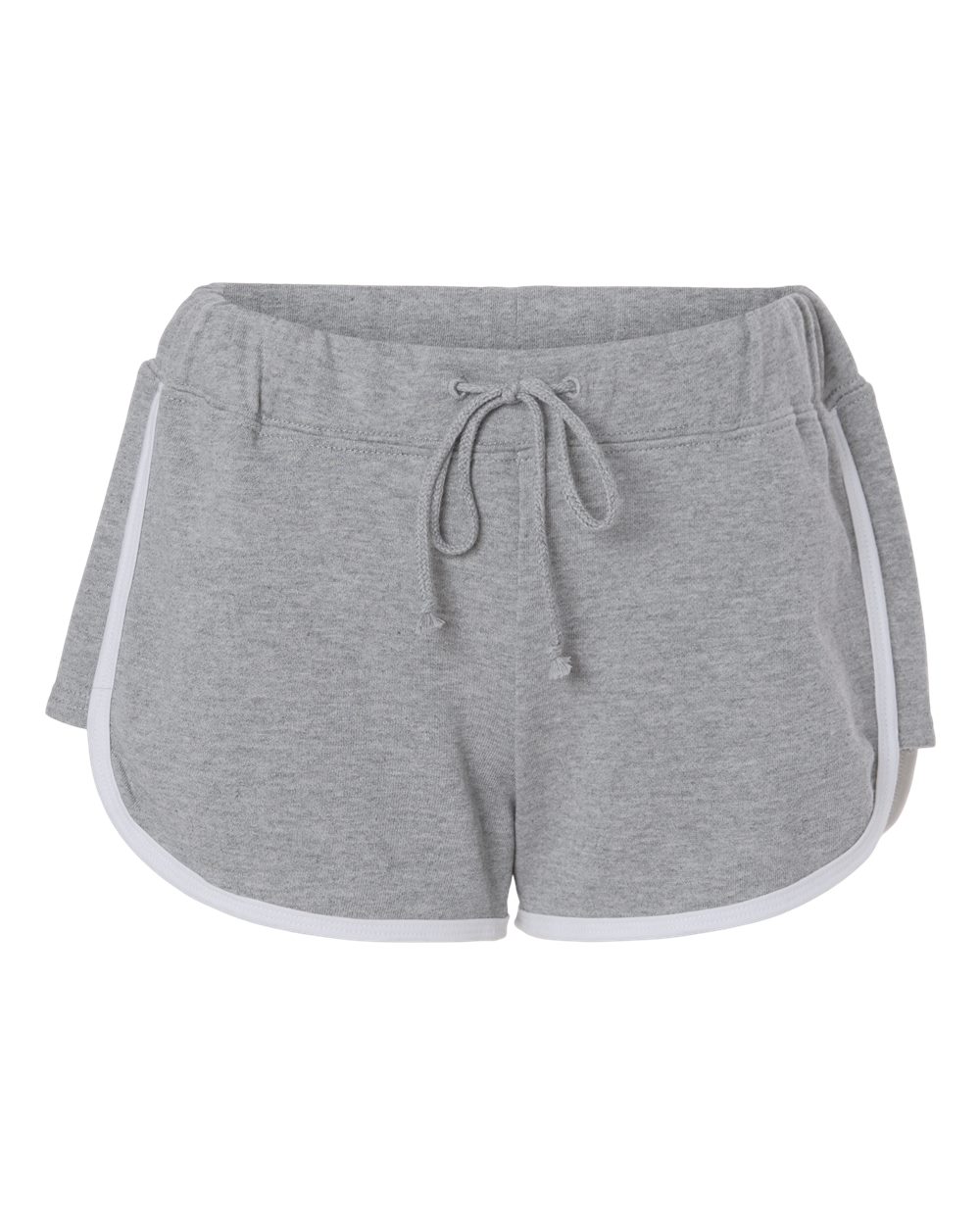 Boxercraft Women's French Terry Shorts. BW6402 - Oxford Heather/ White