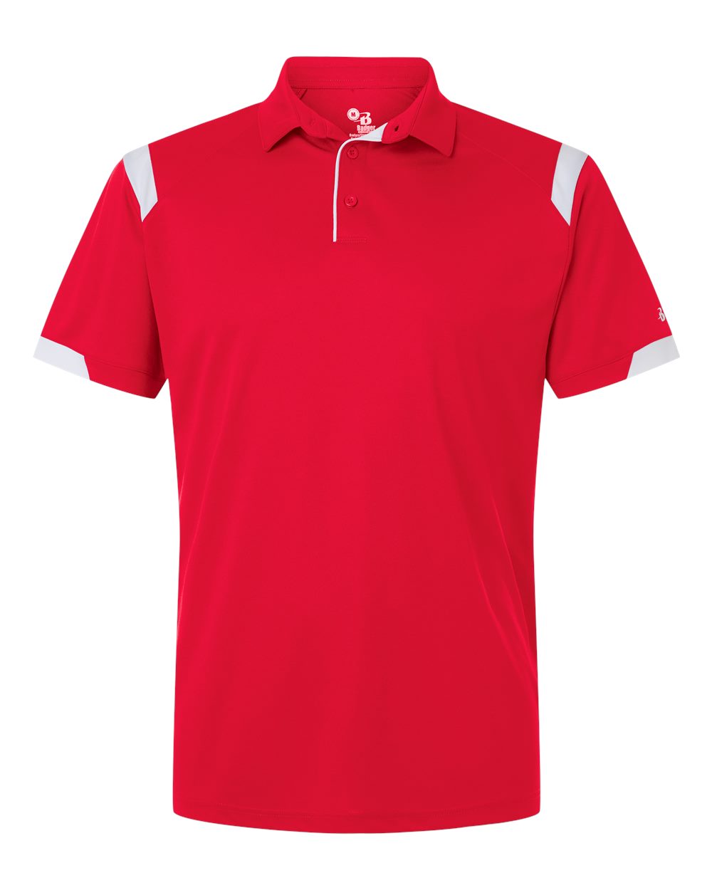 Badger Unisex On the Rise Polo. 3350 - Red/ White