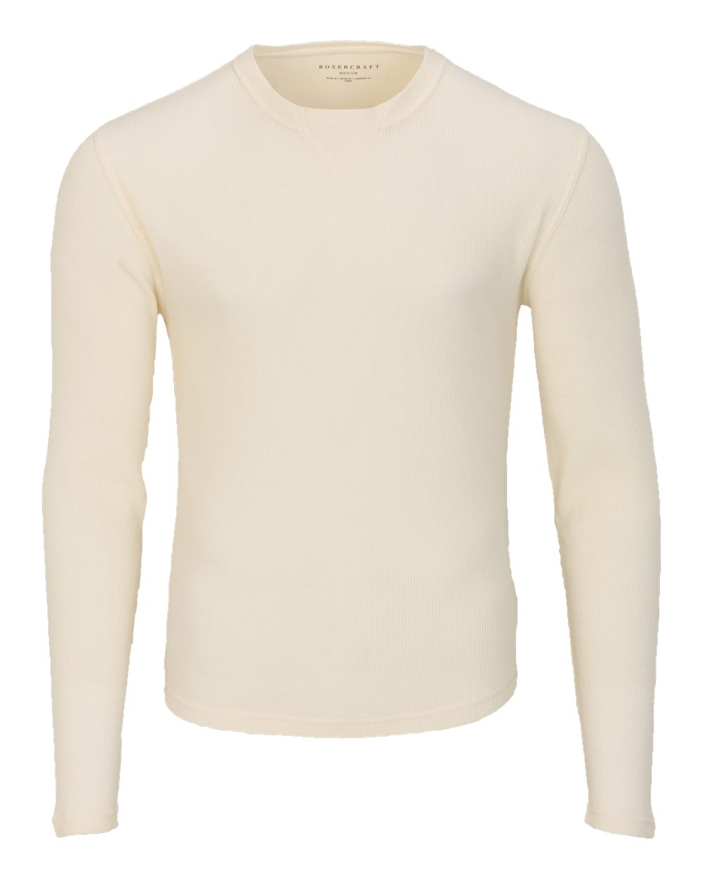 Boxercraft Men's Waffle Knit Long Sleeve T-Shirt. BM3103 - Natural