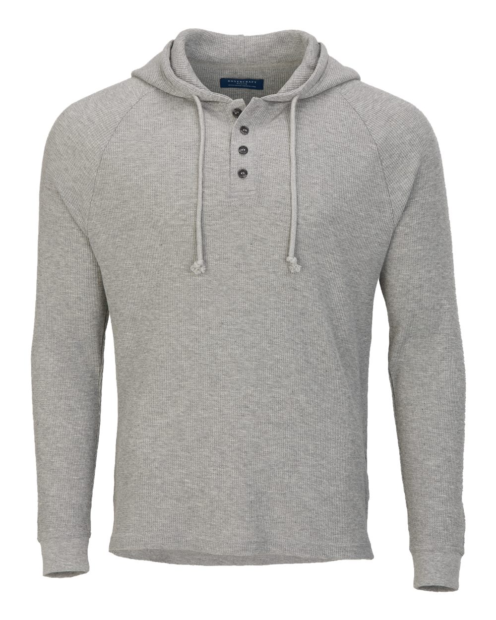 Boxercraft Unisex Waffle Knit Pullover Hooded Long Sleeve T-Shirt. BM3702 - Oxford Heather