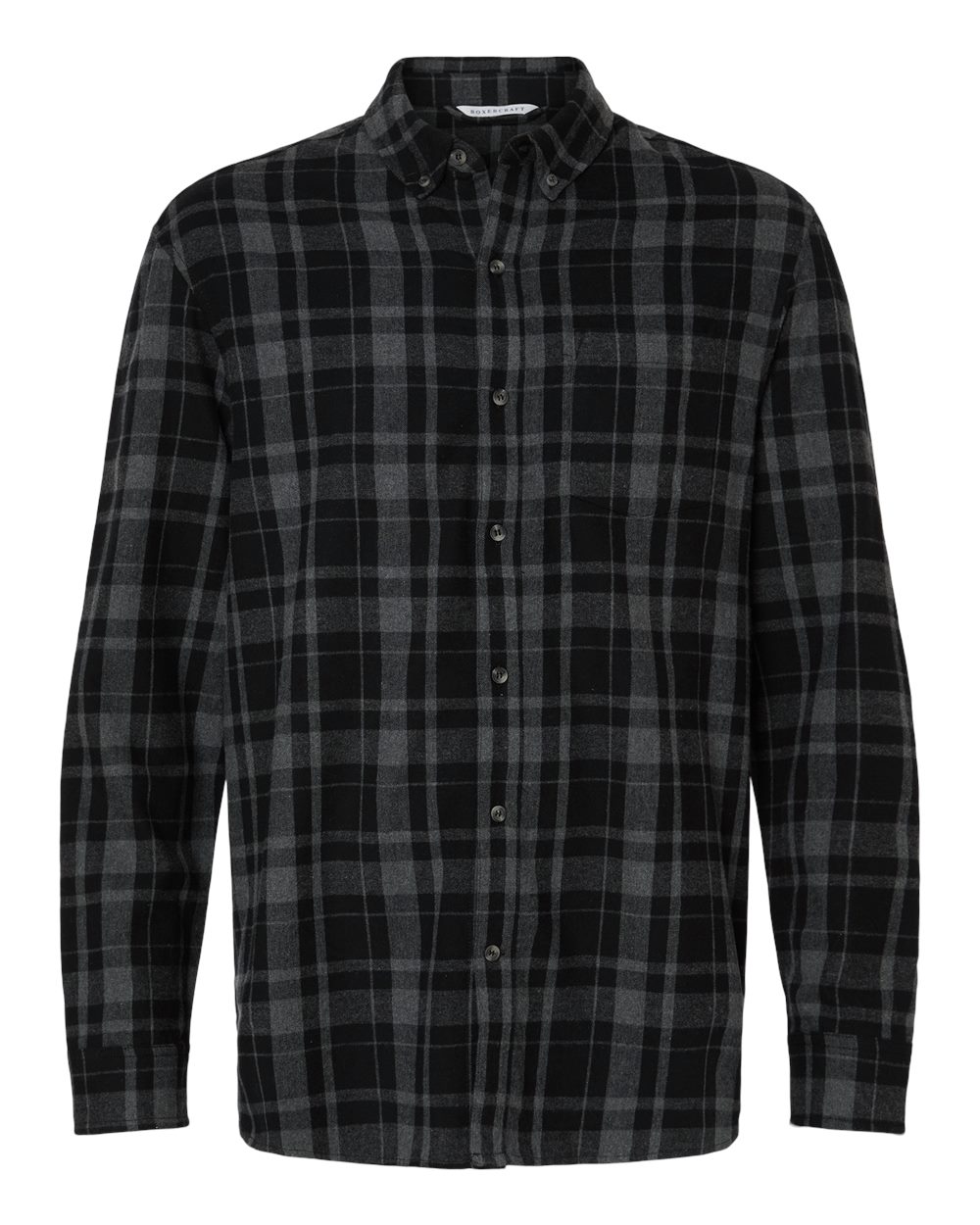 Boxercraft Men's Flannel Button Down Shirt. BU7401 - Black Jordan Plaid