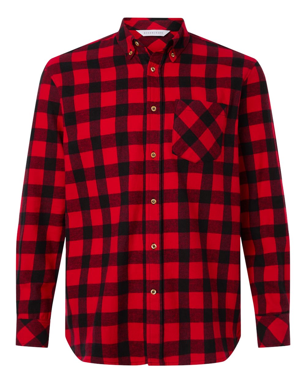Boxercraft Men's Flannel Button Down Shirt. BU7401 - Red/ Black Buffalo