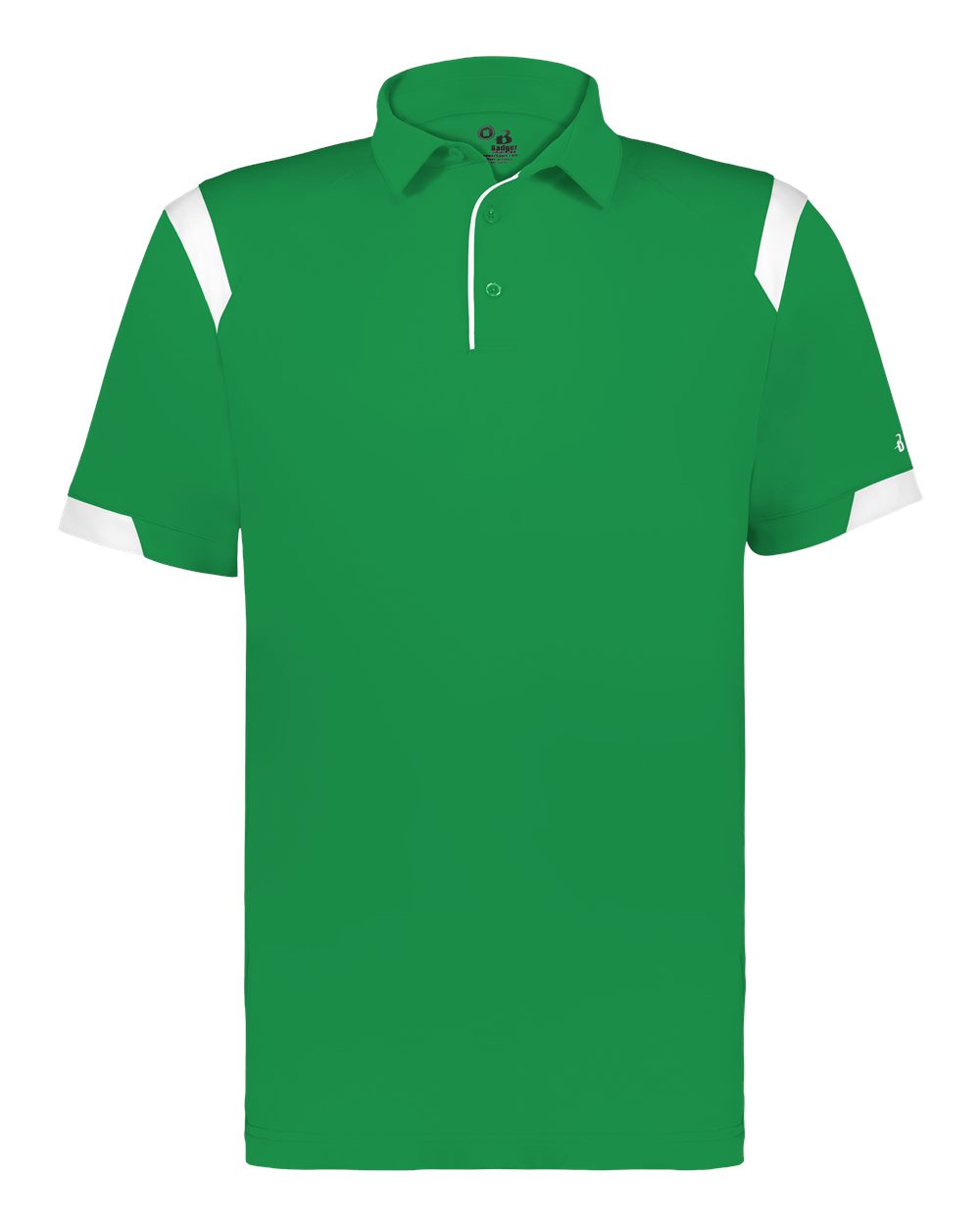 Badger Unisex On the Rise Polo. 3350 - Kelly/ White