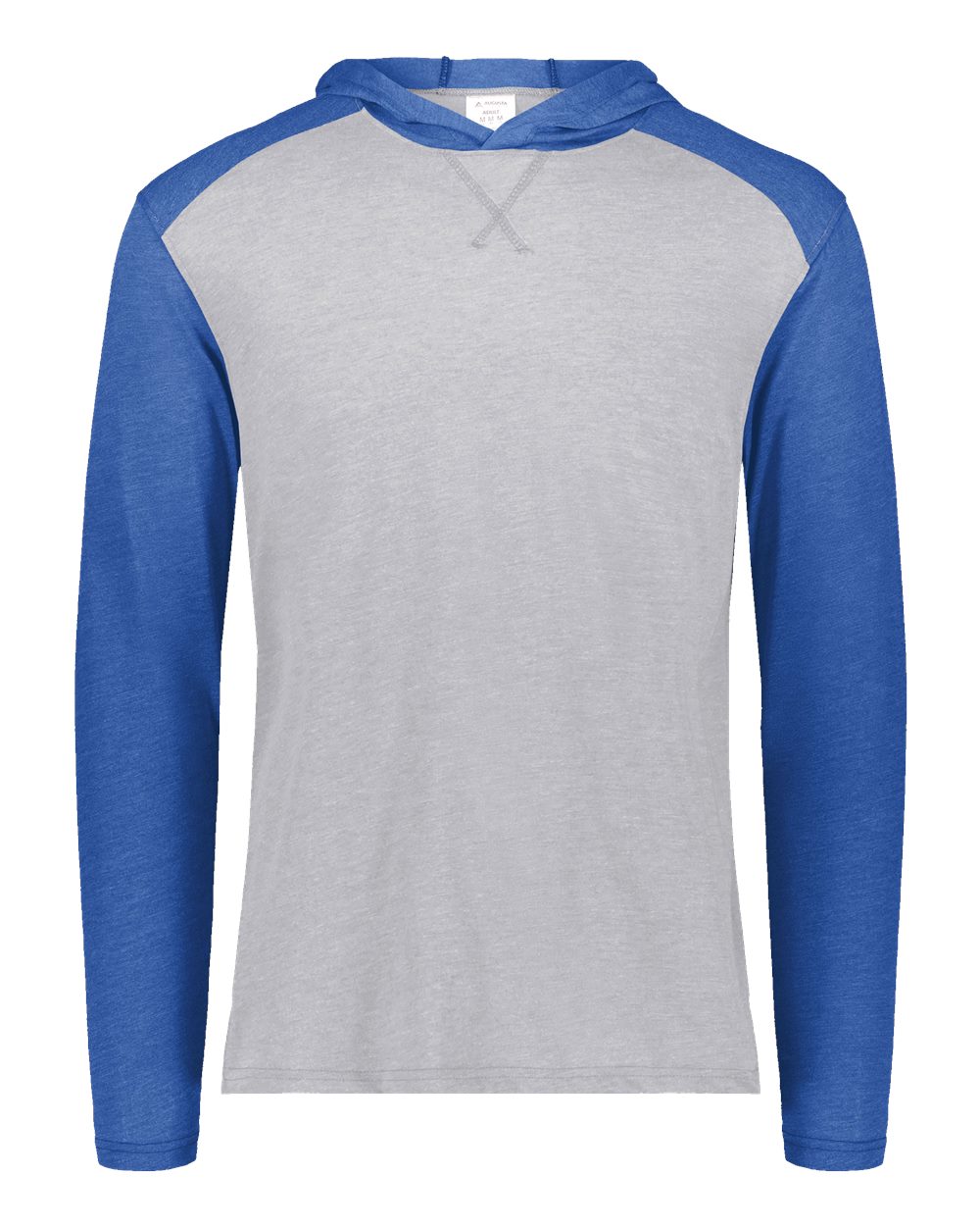 Augusta Sportswear Unisex Gameday Vintage Hooded Long Sleeve T-Shirt. 6884 - Grey Heather/ Royal Heather