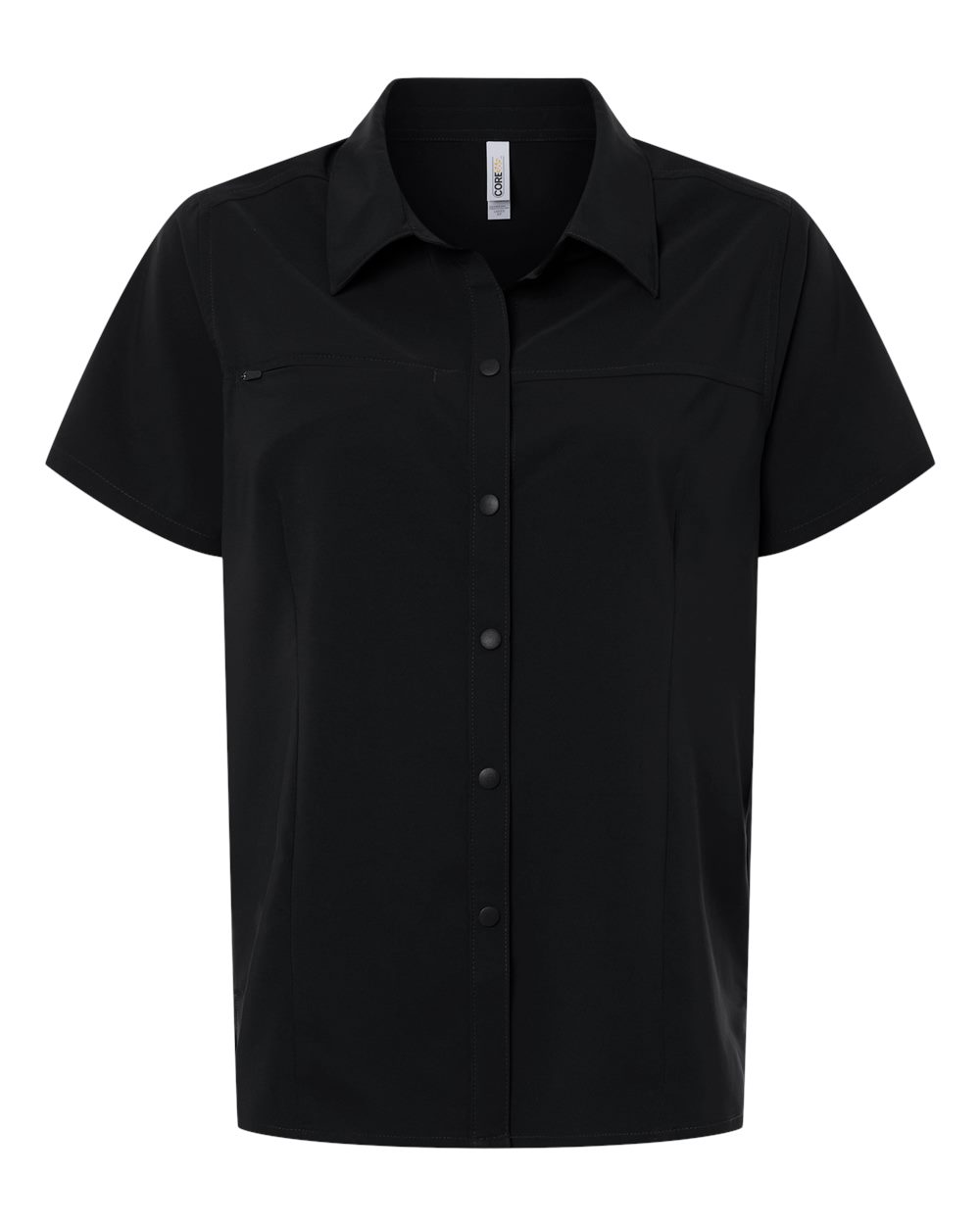 CORE365 Women's UltraUVP Shoreline Short Sleeve Staff Shirt. CE520W - Black