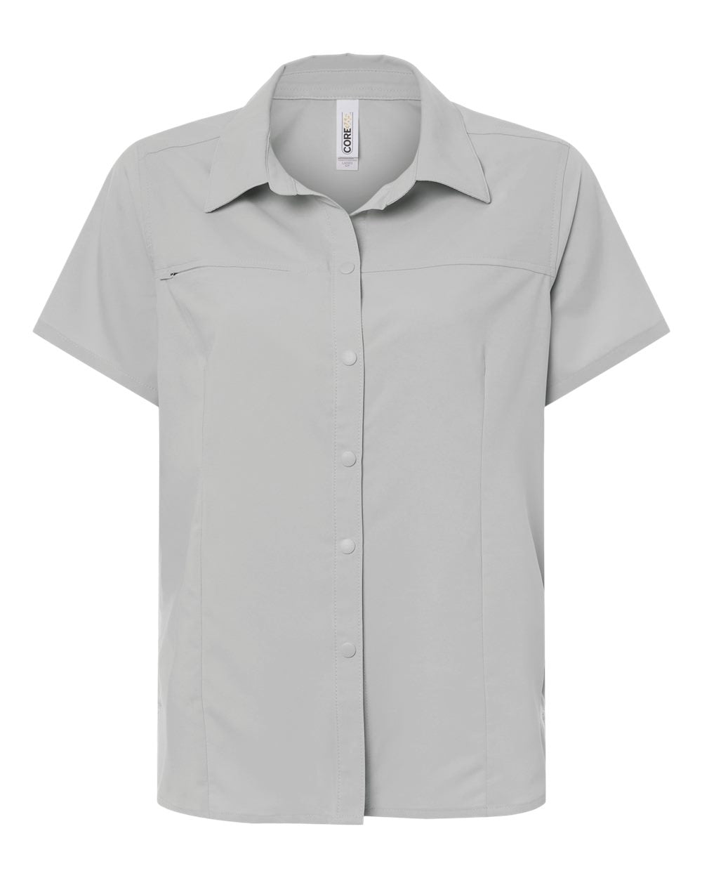 CORE365 Women's UltraUVP Shoreline Short Sleeve Staff Shirt. CE520W - Platinum